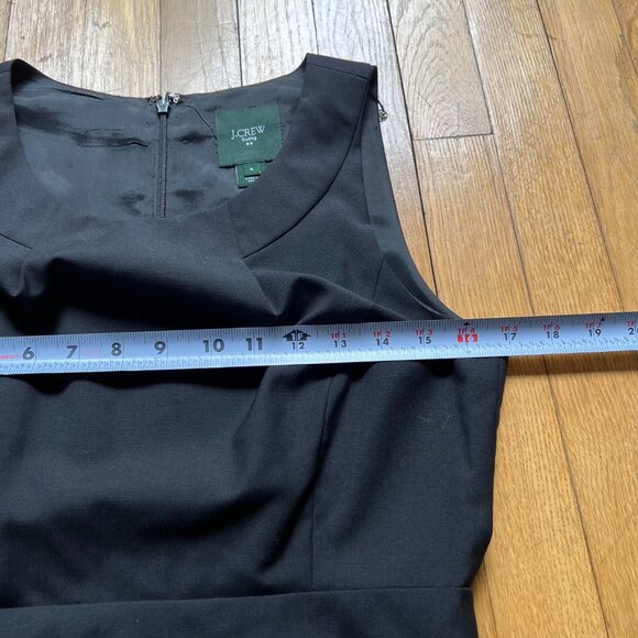 J.Crew Size 4 Black Suiting Lightweight Wool Tailored Sleeveless Sheath Career - Picture 6 of 16